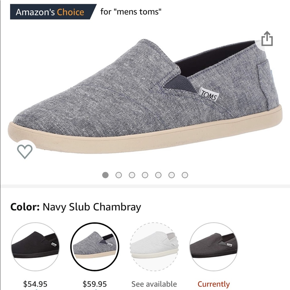 NWT TOMS Men Pico Navy Slub Chambray - 10.5